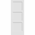 Codel Doors 18" x 80" Primed 3-Panel Equal Panel Interior Shaker Slab Door 1668pri8433